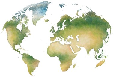 Illustrazione mappa mondo e dei continenti del pianeta terra 