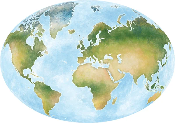 Illustrazione mappa mondo e dei continenti del pianeta terra — Stok fotoğraf