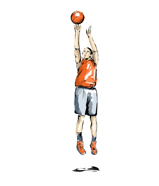 Basketbal illustratie, atleet die sport praktijken — Stockfoto
