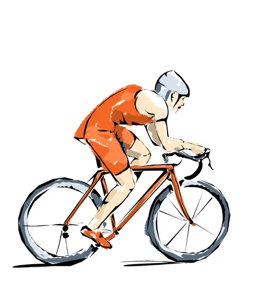 Illustratie, atleet die sport praktijken fietsen — Stockfoto
