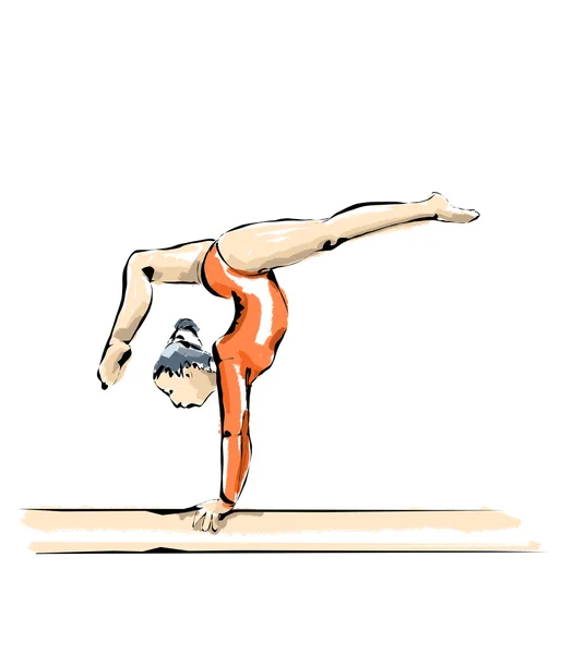 艺术体操比赛期间的插图 — 图库照片