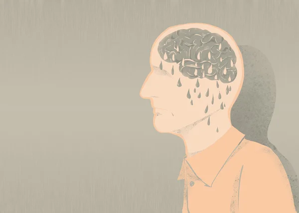 Sjuk av Alzheimers illustration och minnesförlust — Stockfoto