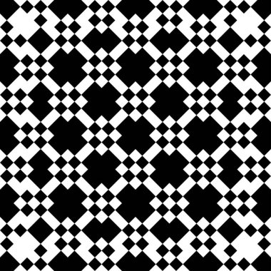 Vektör monokrom deseni, siyah ve beyaz süs dokusu. Soyut geometrik tasarım ögesi