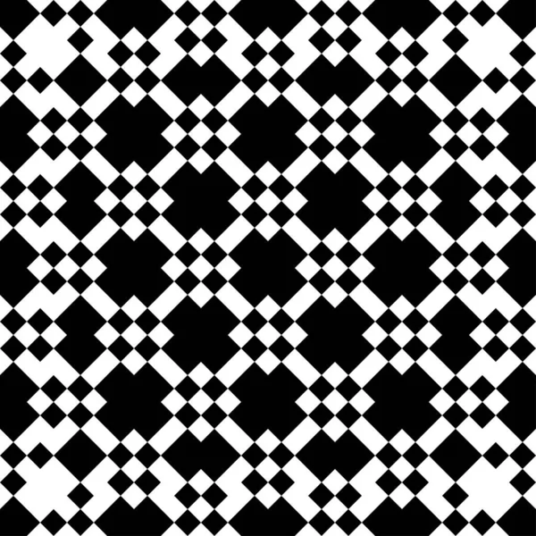 Vector Monochrome Pattern Black White Repeat Ornament Texture Abstract Geometric — Stock Vector