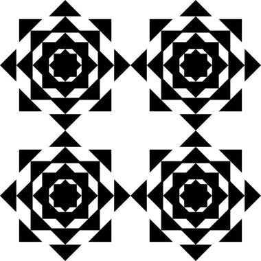 Vektör monokrom deseni, siyah ve beyaz süs dokusu. Soyut geometrik tasarım ögesi.