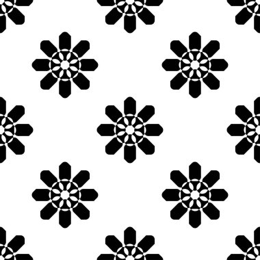 Beyaz, pürüzsüz arka planda siyah bir desen var. Tekstil için, baskı.