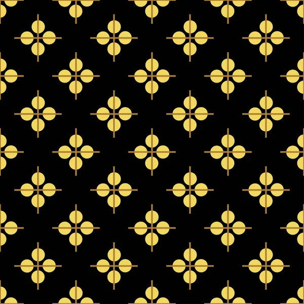 Patrón Amarillo Sobre Fondo Negro Sin Costuras Repetición Moderna — Archivo Imágenes Vectoriales