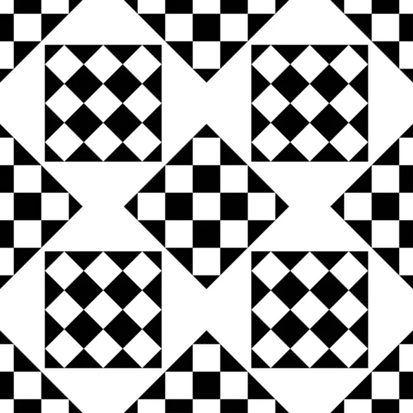 Checkered Black Seamless Pattern Fashion Design — Stock Vector