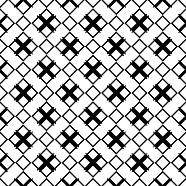 Vector Monochrome Pattern Repeat Ornament Texture Abstract Geometric Design Element — Stockový vektor