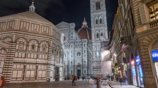 Florence, İtalya, Timelapse - Geceleyin Ponte Vecchio Köprüsü — Stok video