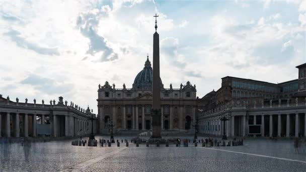 Roma, İtalya, Timelapse - Gündüz Saint Peter Meydanı — Stok video