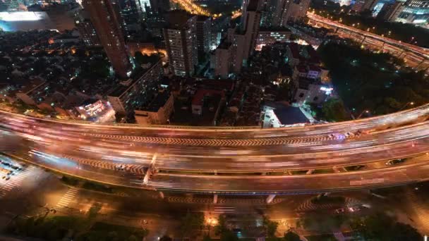 Shanghai, Chine, Timelapse - Au-dessus de la circulation routière Shanghai — Video