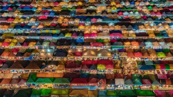 Bangkok, Tailândia, Timelapse - Bangkoks mercado noturno — Vídeo de Stock