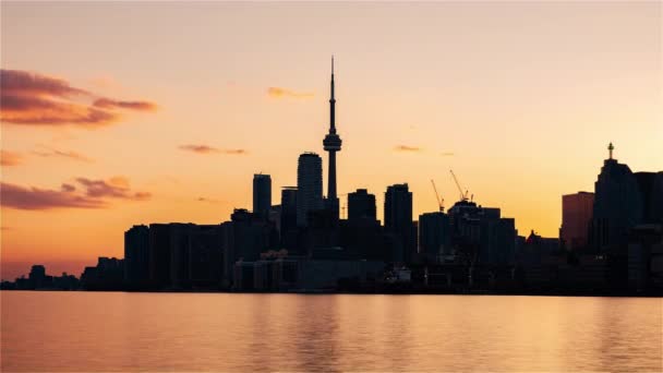 Toronto, Canada, Timelapse - Primo piano dello skyline dal giorno alla notte — Video Stock