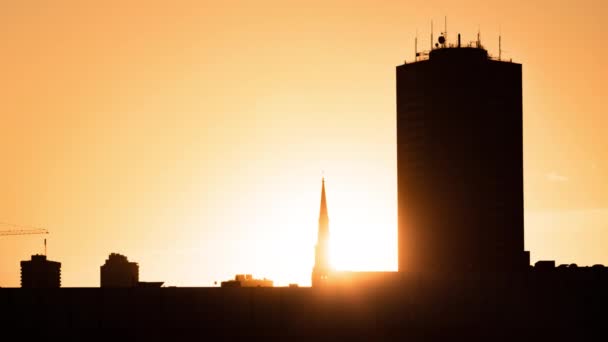 Montreal, Canadá, Timelapse - Pôr do sol em Montreal close — Vídeo de Stock