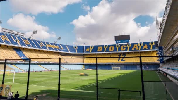 Buenos Aires, Argentina, Timelapse - O lendário Estádio Alberto J.Armando estádio de futebol em la Boca — Vídeo de Stock