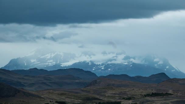 Torres del Paine, Χιλή, Timelapse - Τα βουνά πριν από την καταιγίδα — Αρχείο Βίντεο