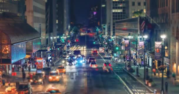 New York City, USA, Timelapse - New York Citys trafik på natten — Stockvideo