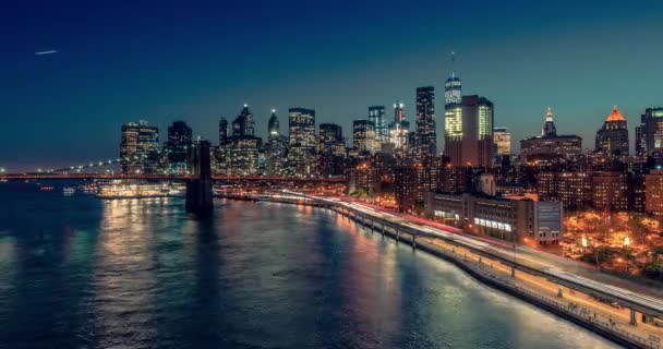 New York, ABD, Timelapse - Manhattan Köprüsü 'nden New York City — Stok video