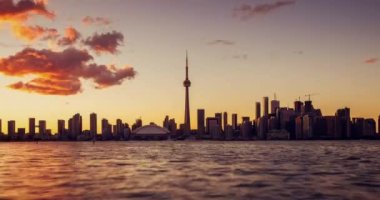 Toronto, Kanada, Timelapse - Günbatımından sonra Toronto