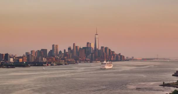 New York, ABD, Timelapse - New Jersey 'den Aşağı Manhattan — Stok video