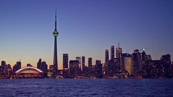 Toronto, Kanada, Video - Die Skyline bei Nacht — Stockvideo