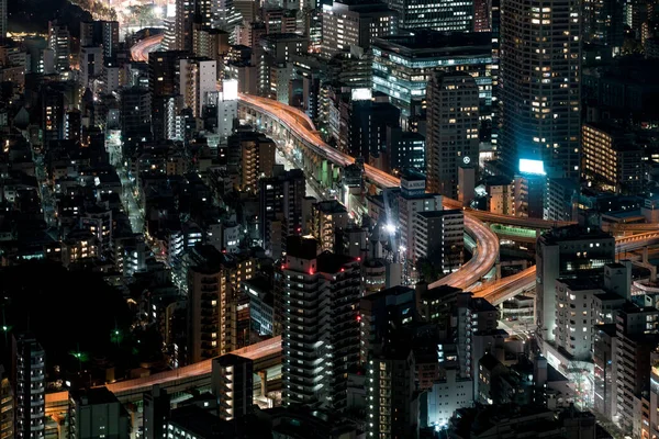 Tokyo city traffic at Night — Stock Photo, Image