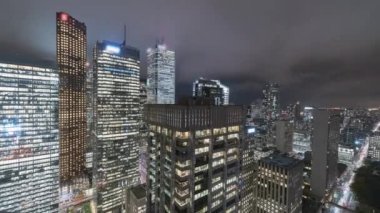 Toronto, Kanada, Timelapse - Toronto Gece Şehir Merkezi