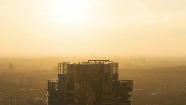Торонто, Канада, Тімелапс - хмарочос під час заходу сонця — стокове відео