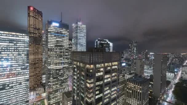 多伦多，加拿大，时间流逝-多伦多下城的夜晚 — 图库视频影像