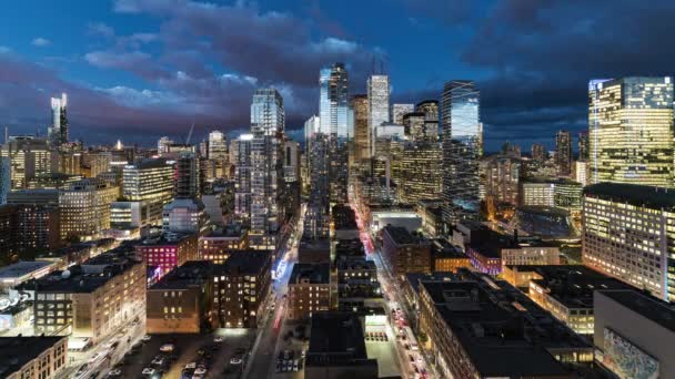 Toronto, Canada, Timelapse - The Financial district of Toronto during the blue hour — 비디오