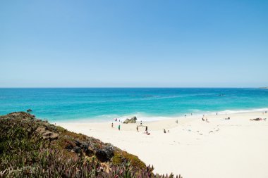 Pacific Coast Highway yol bir, Amerika Birleşik Devletleri, California boyunca beyaz kum plaj cennet