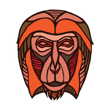 Maymun çizilmiş resmi el