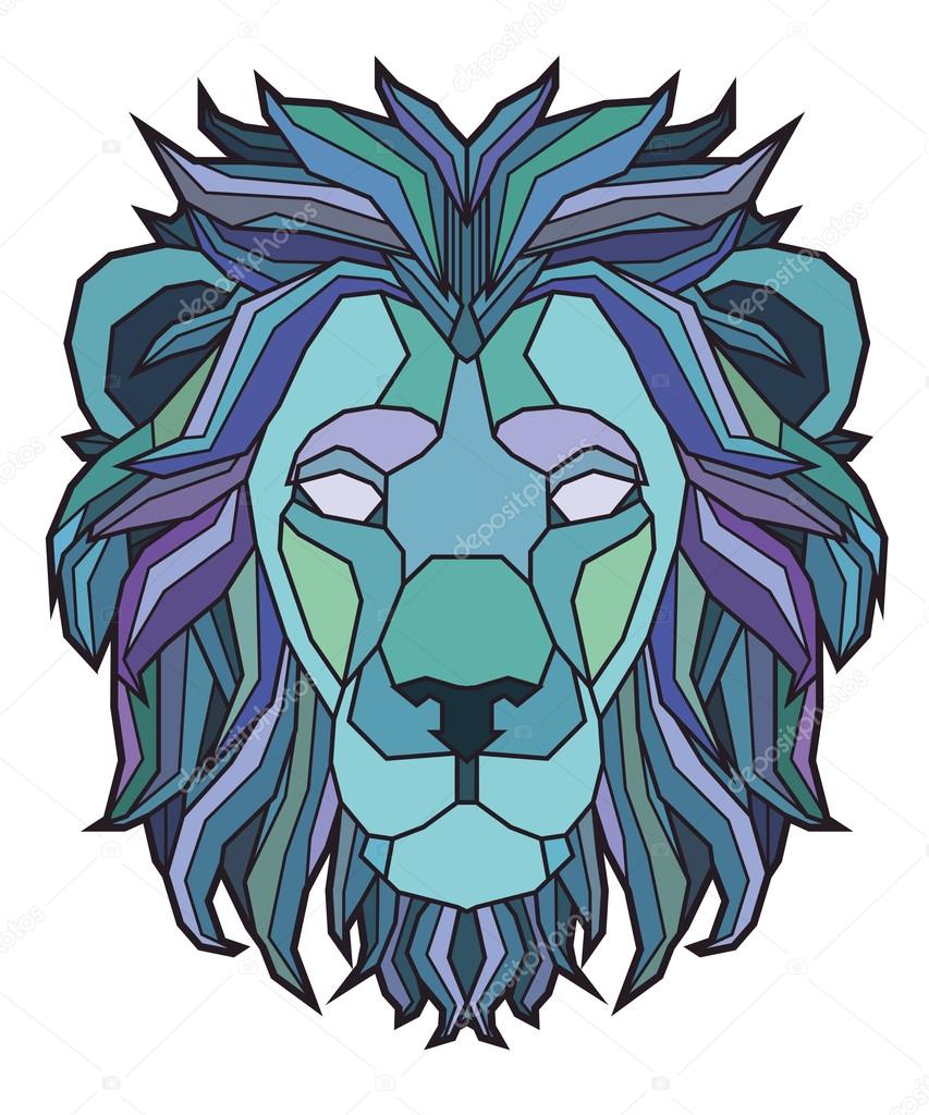 Lion's head illustration