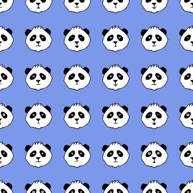 Vektör pandalar ile seamless modeli