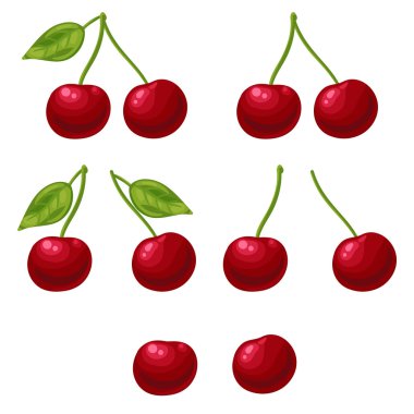 Sulu olgun kırmızı kiraz. İzole