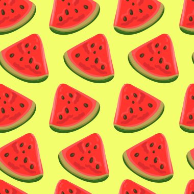 Karpuz sulu olgun parçalarının bir desen ile sorunsuz arka plan