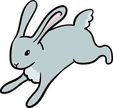 Şirin gri tavşan. İzole