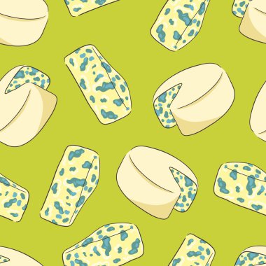 Seamless background with a pattern of blue cheese