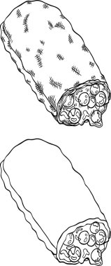 Çilek ile pasta. İzole