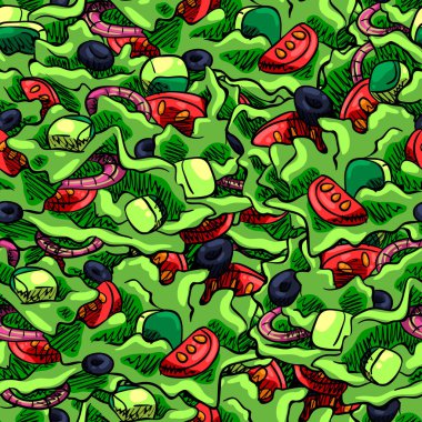 Sebzeler dikişsiz desen 