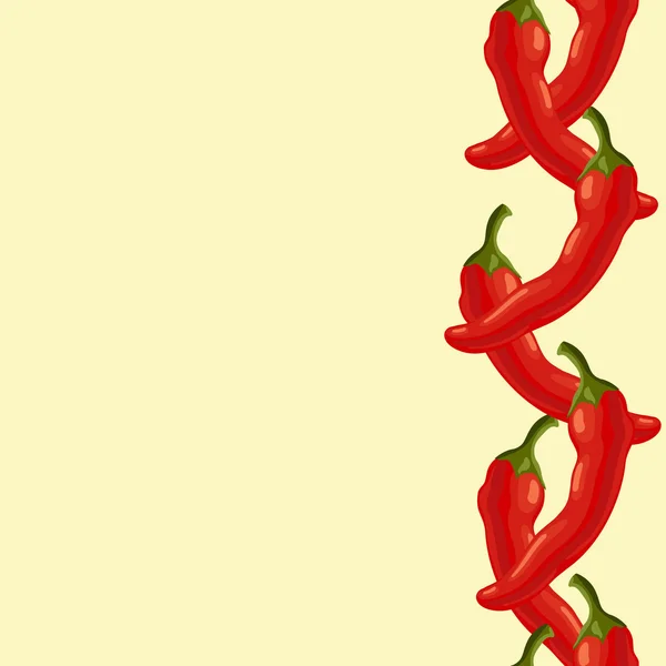 Sfondo senza soluzione di continuità con un modello di caldo delizioso peperoncino rosso fresco — Vettoriale Stock