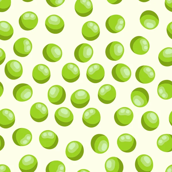 Nahtloser Hintergrund mit einem Muster saftig köstlicher frischer grüner Erbsen — Stockvektor