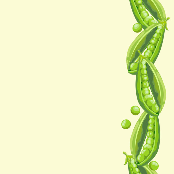 Seamless background with a pattern of juicy delicious fresh green peas