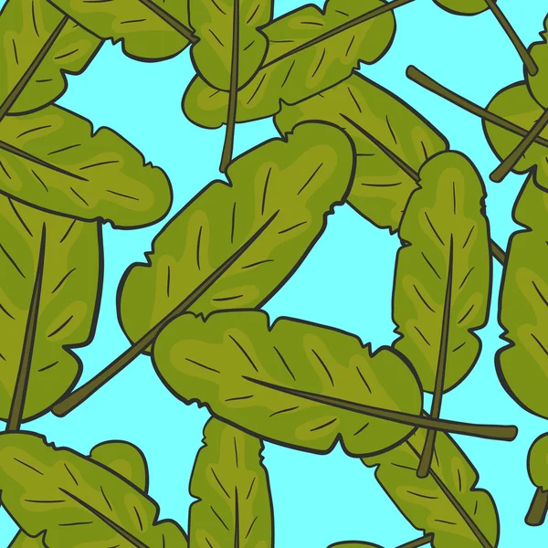 熱帯ヤシの木の緑の葉のパターンとシームレスな背景 — ストックベクタ