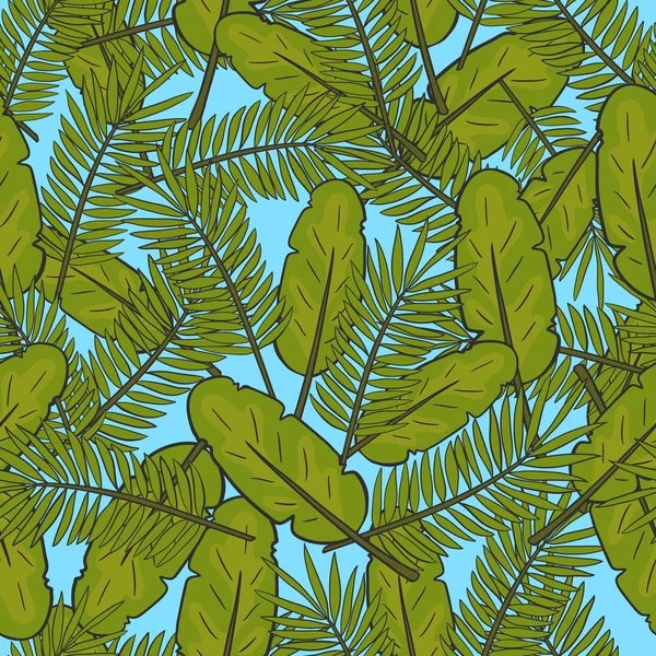 Bezszwowe tło wzór zielony liści — Wektor stockowy