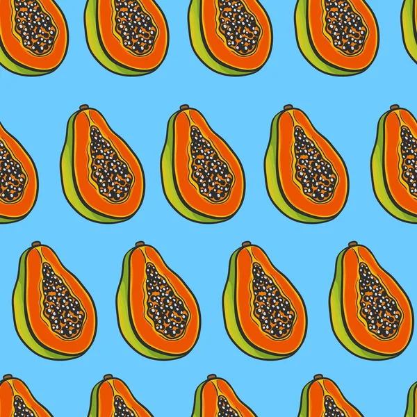 Bir desen dilimlenmiş papaya ile sorunsuz arka plan
