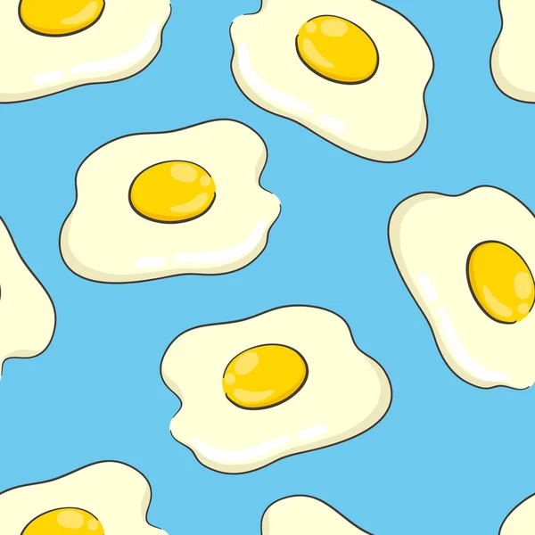 Fundo sem costura com um padrão de ovo frito — Vetor de Stock