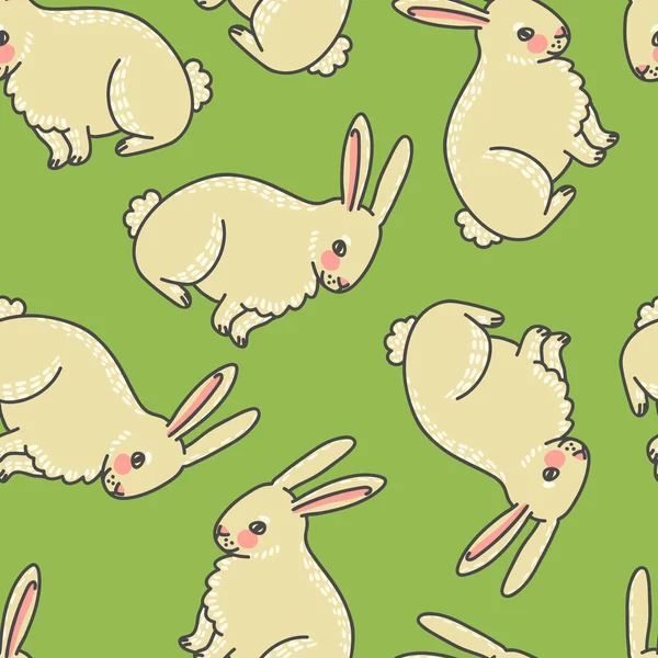 Bir allık ile sevimli karikatür tavşan bir desen ile Dikişsiz arka plan