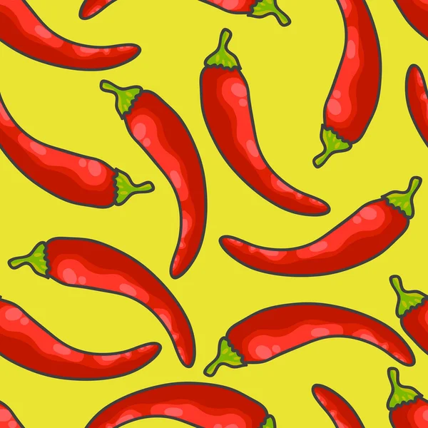 Naadloze achtergrond met een patroon van Chili peper — Stockvector